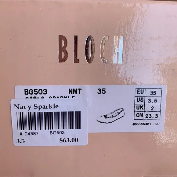 Bloch Navy sparkle ballet dress shoes size 3.5 - Picture 11 of 12